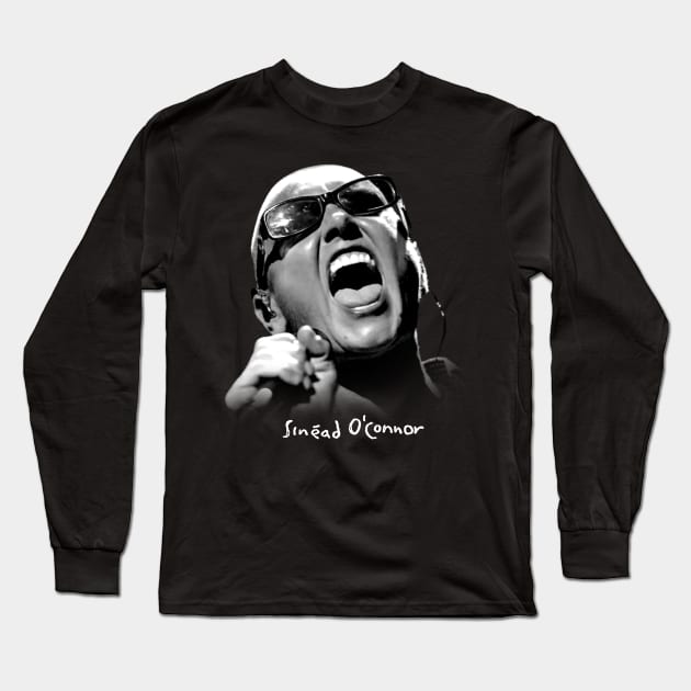 Sinead O'Connor Black white Long Sleeve T-Shirt by Mamimotaz91